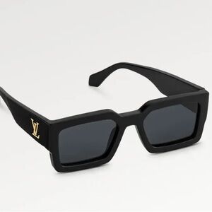 Louis Vuitton Black Sunglasses with Gold Accent